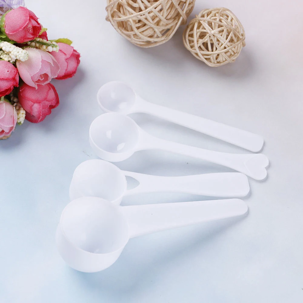 10PCS Tools Scoop Protein Powder Coffee Milk 1/3/5/10g Plastic Measuring Spoon