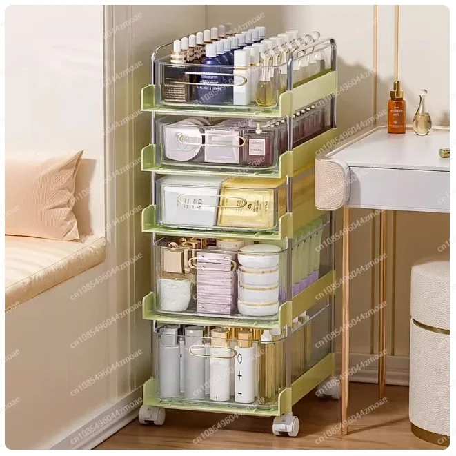 Cosmetics Storage Box Dresser Shelf Desktop Skin Care Products Storage Basket Bathroom Wash Table Trolley