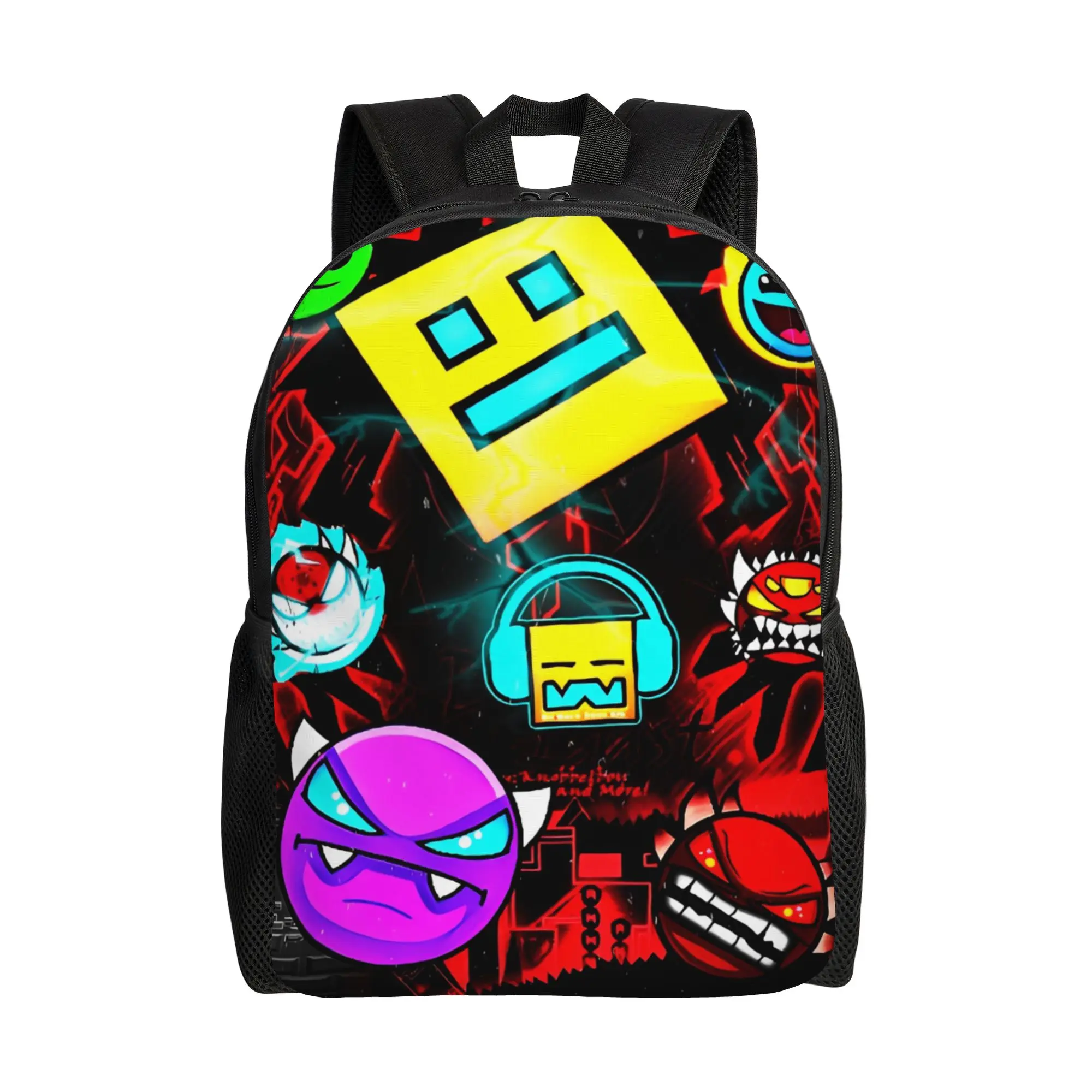 

Geometries Dash Runner Game Cool Backpack Sports High School Business Daypack for Men Women Laptop Computer Canvas Bags
