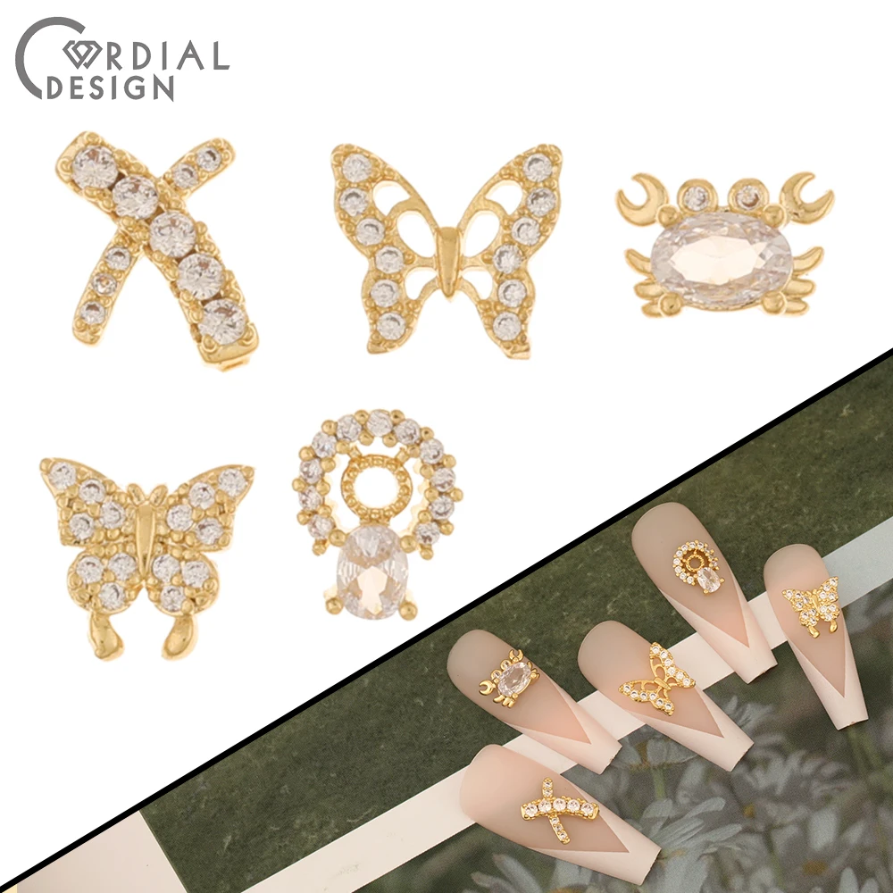 

Фурнитура и компоненты для ювелирных изделий Cordial Design 50 шт./формы банта/кубический циркон/аксессуары «сделай сам» для ногтей/натуральное позолота