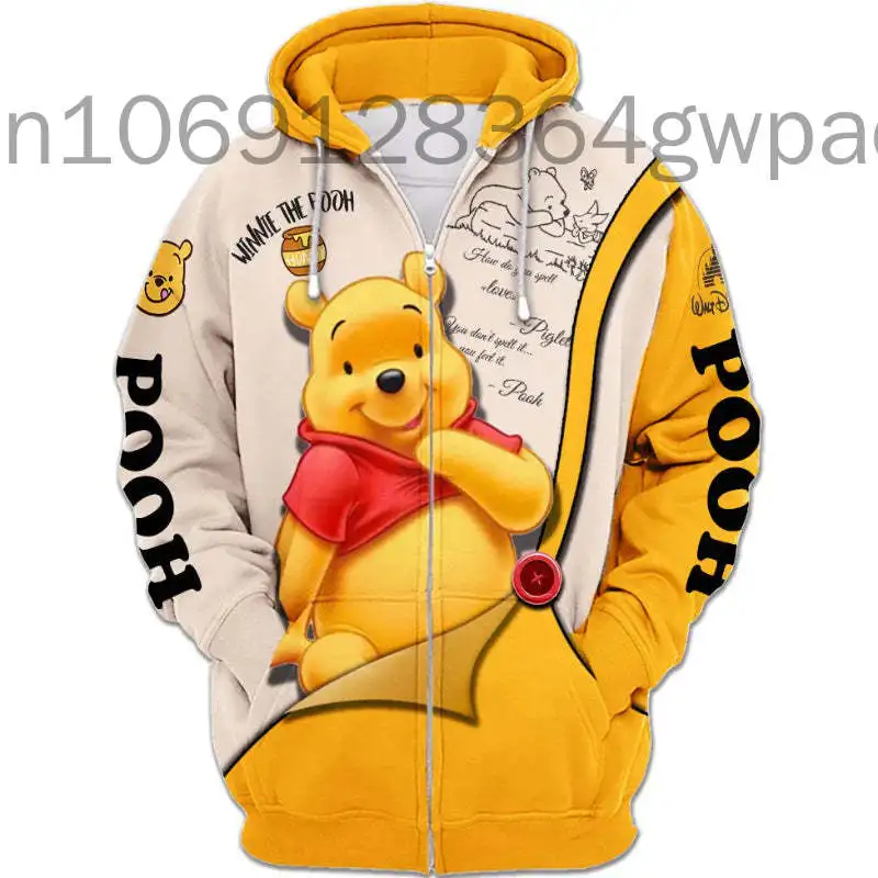 Disney Animation Winnie The Pooh Fashion Men's Spring 3D Print Hoodie Men and Women's Top Street Style Sweatshirt Casual Hoodie