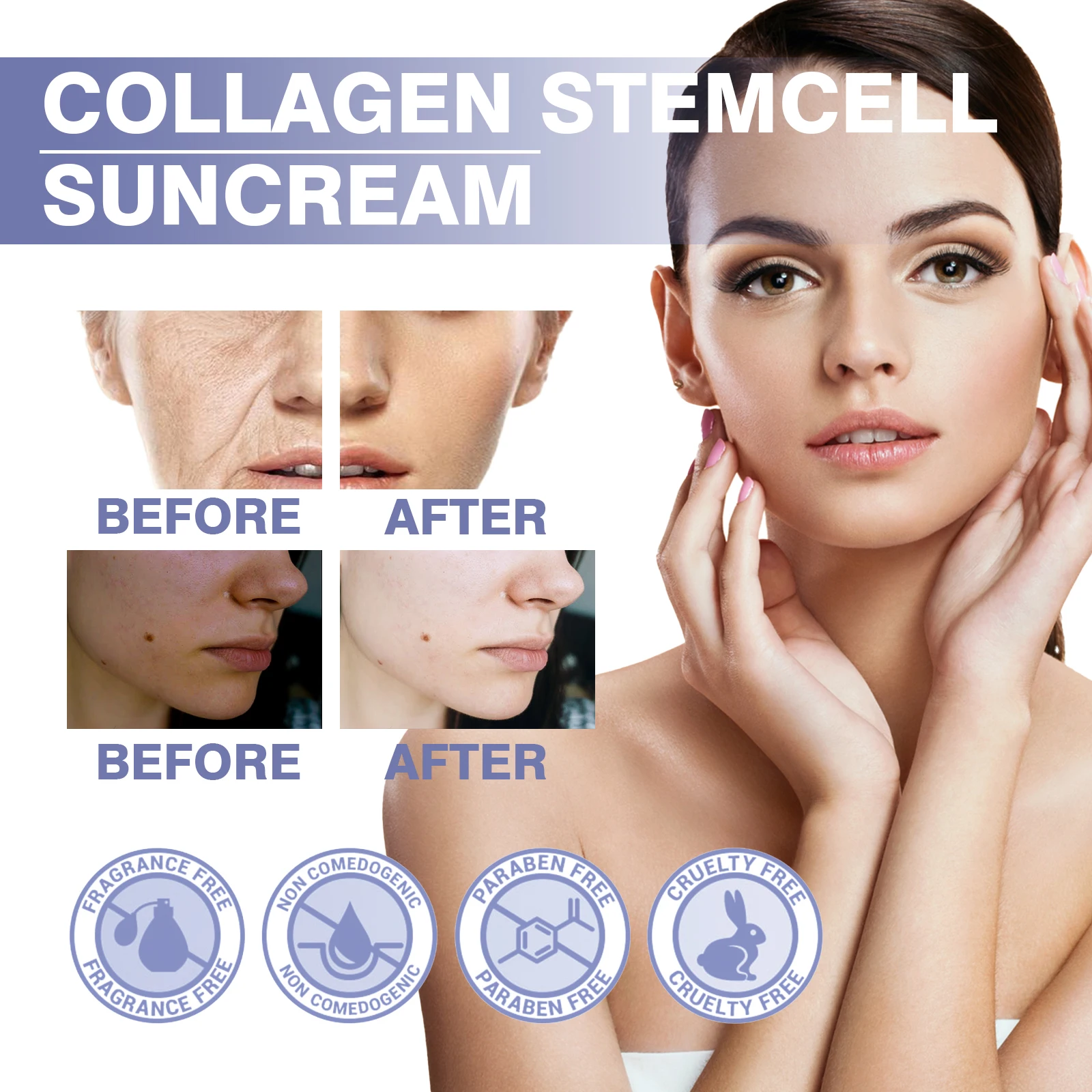 مصل الوجه EELHOE مع الكولاجين المغذي للعناية بالبشرة، ترطيب منعش، ترطيب، مغذي، مجموعة العناية بالبشرة