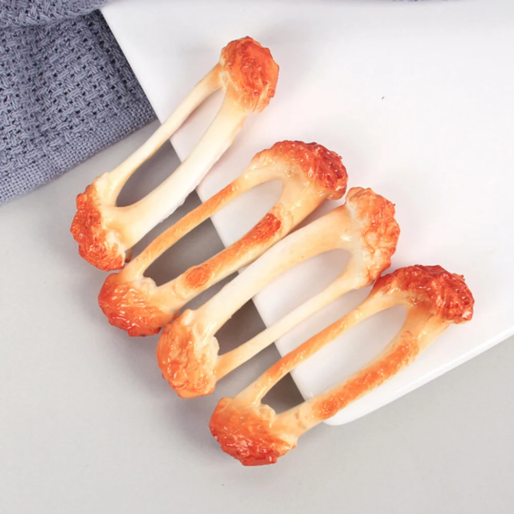 

3 Pcs Simulated Chicken Wing Bone Simulation Food Model Prop Artificial Decoration Wings Photo Fake Ornament Toy Realistic