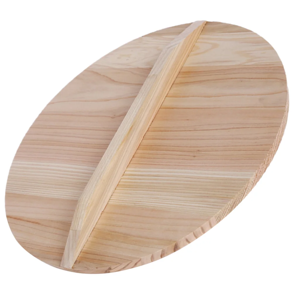 Fir Pot Lid Kitchen Cover Wooden Anti-splash Home Tools Household Flat Bottom Wok Handle Protector