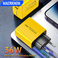 36W USB PD Type-C Fast Charging Phone Charger Power Adapter For iPhone 15 Xiaomi14 Samsung Huawei EU/US Plug Quick Wall Charger