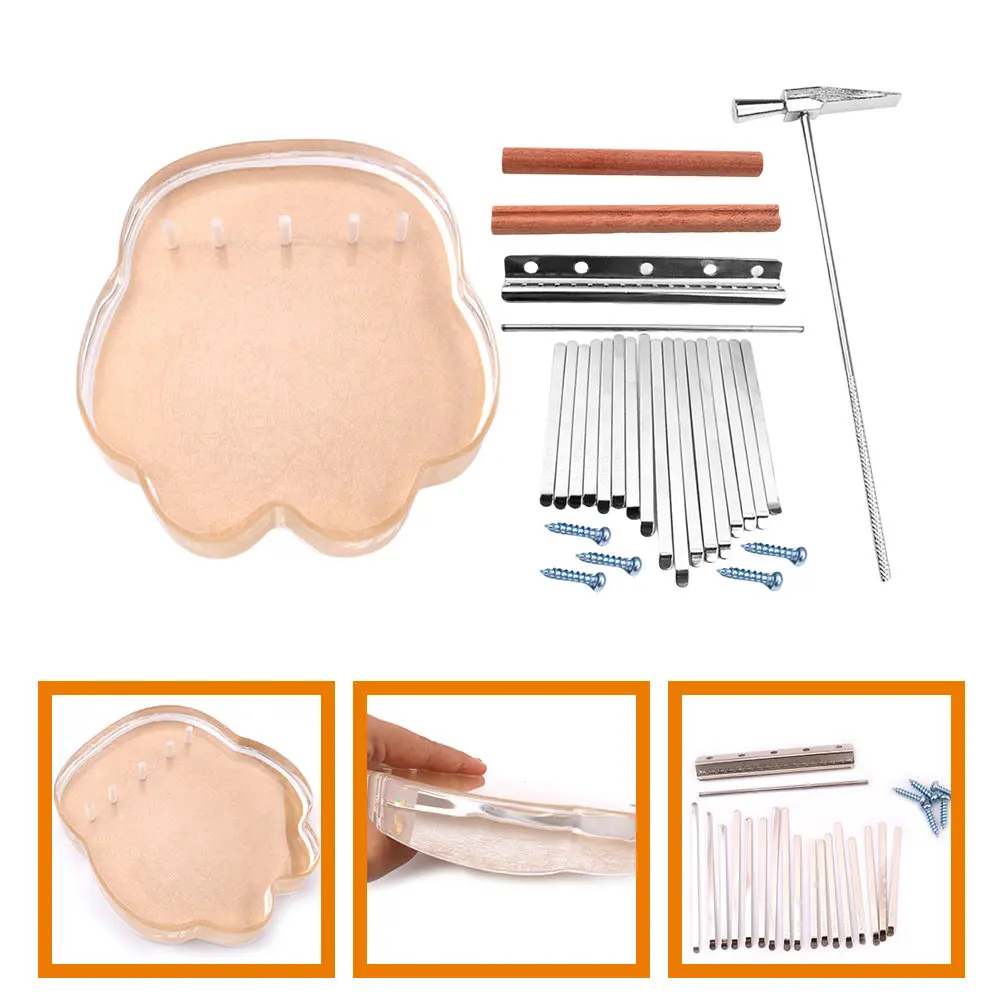 

1Set 17 Key Kalimba DIY Kit Acrylic Metal Thumb Piano Finger Piano for Beginners Portable Musical Instrument Christmas