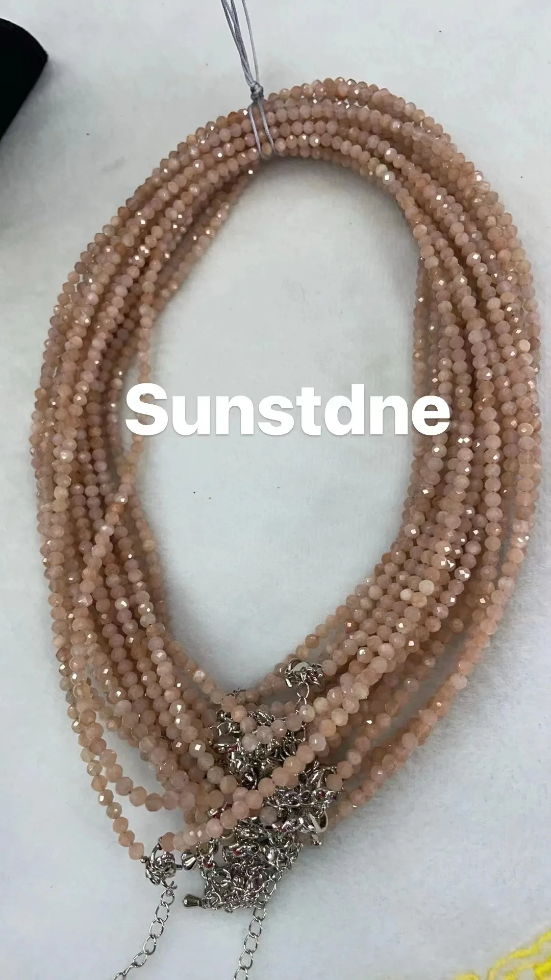 

Natural Sunsydne Garnet Rubellite Crystal Lapls Labradorite Necklace Beads of Length 39cm+Chaine de qneue 5cm