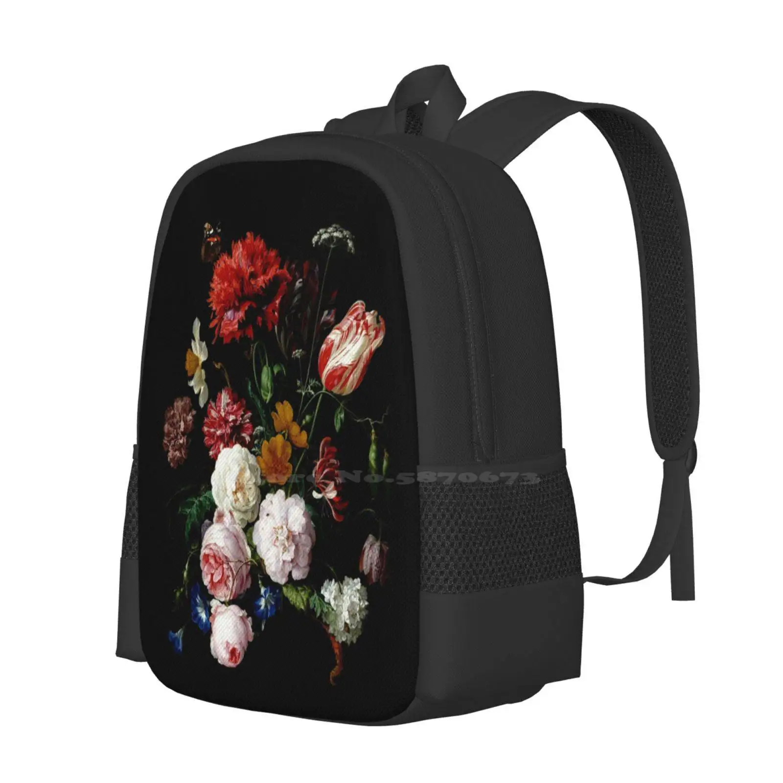 Mochila De Heem para estudiantes universitarios adolescentes, bolsas De diseño De patrón, ramo De flores, Mural holandés, naturaleza bonita, Floral