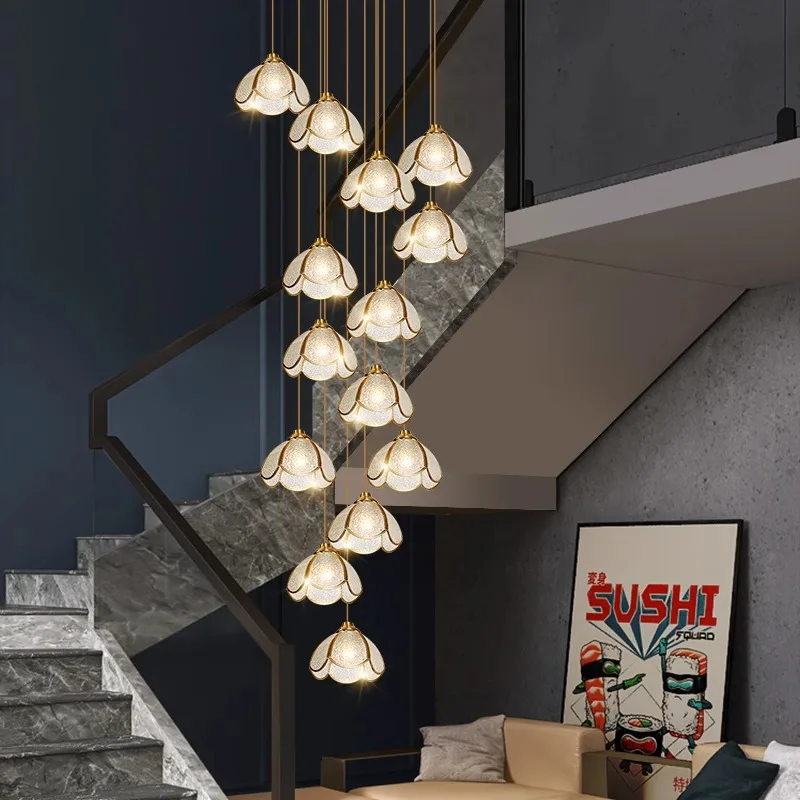 Nordic home decoration, stair chandelier, living room and dining room Pendant lights, ceiling light, indoor lighting