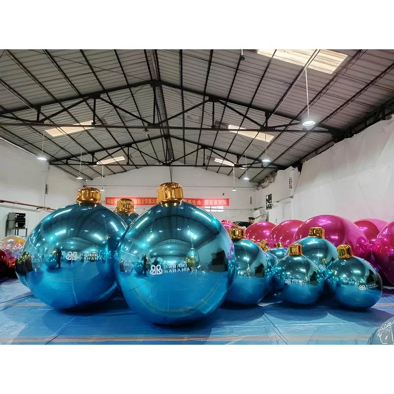 Bola de espelho de natal ao ar livre brilhante pvc espelho balão gigante inflável bola de espelho personalizado ornamentos de bola de natal