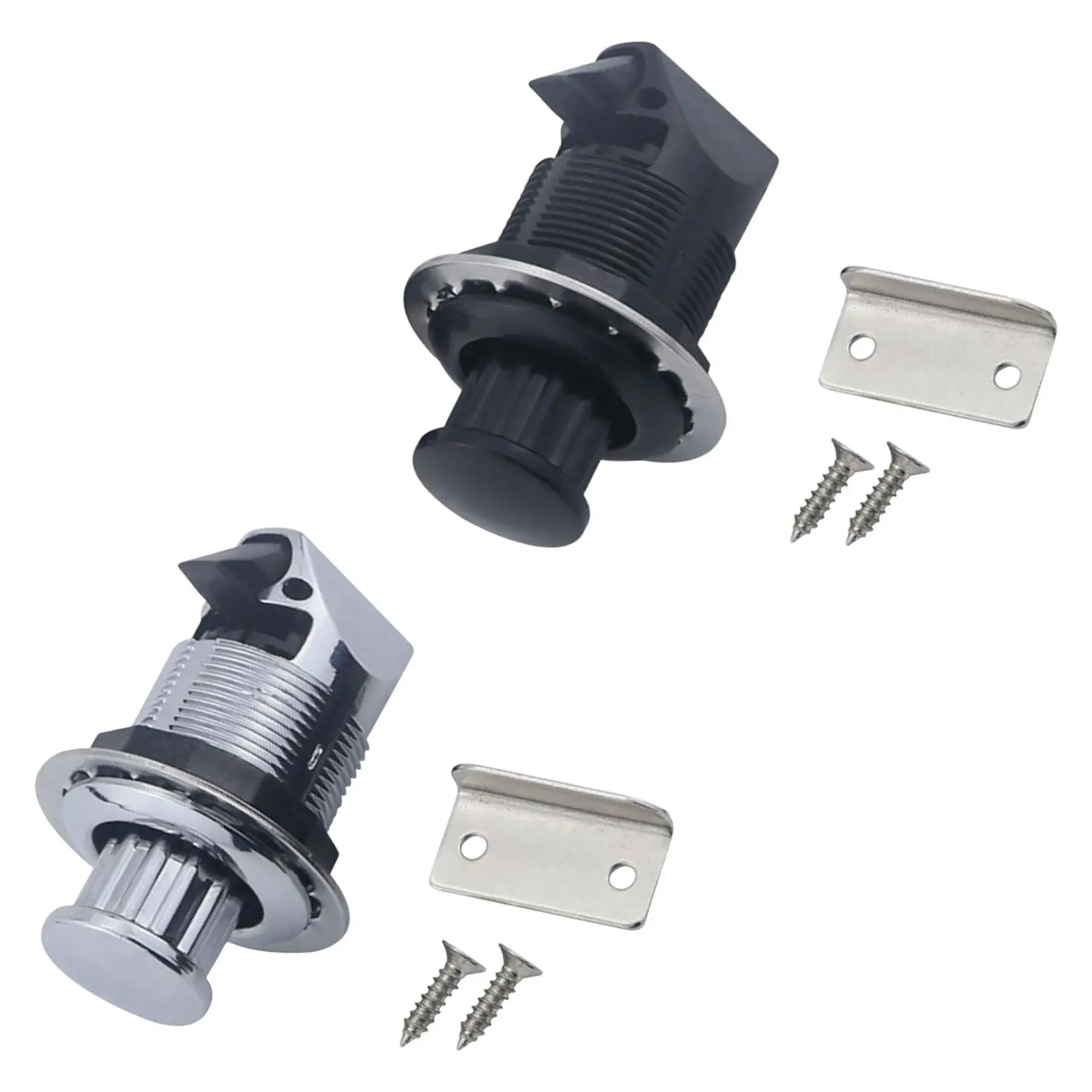 

Universal RV Knob Latch with Keyless Button Round Lock for Cabinet Drawer Door 1.