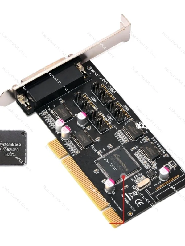 PCI Serial Port Card PCI To RS-232 Serial Port Card with One Drag Four Serial Port Line 1 Pin 9 Pin for Power Bank