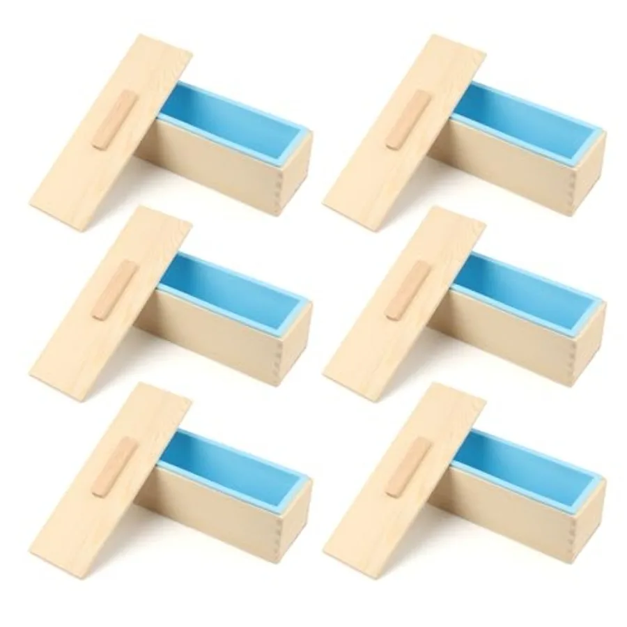 

Soap Loaf Box, 42 oz Silicone Soap Wood Box for Soap Making with Wooden Boxes, Set of 6, Soap Bar Box Can Be Used for Homemade