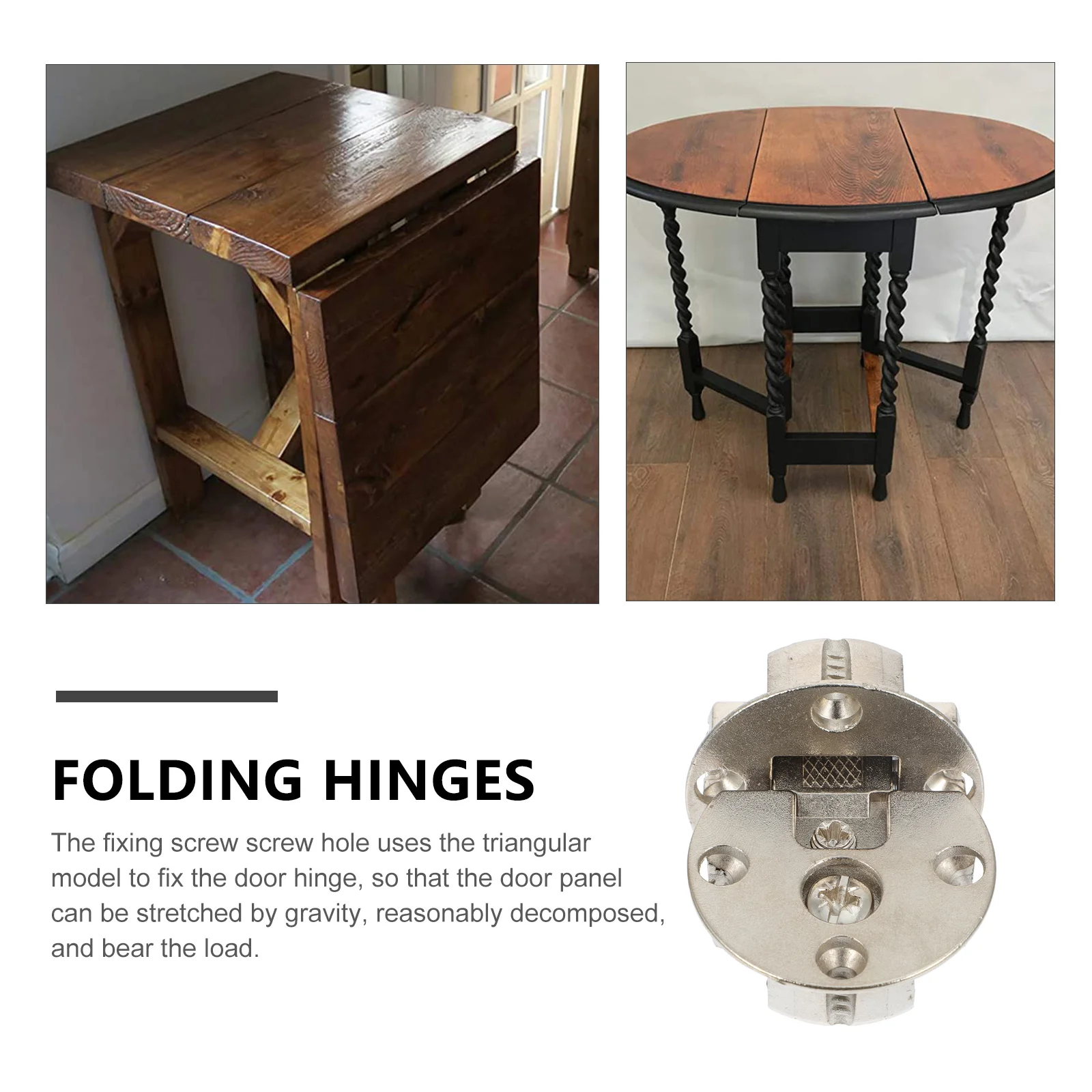 

2 Pcs Folding Dining Table Hinges Hidden for Cabinet Doors Zinc Alloy Concealed Invisible