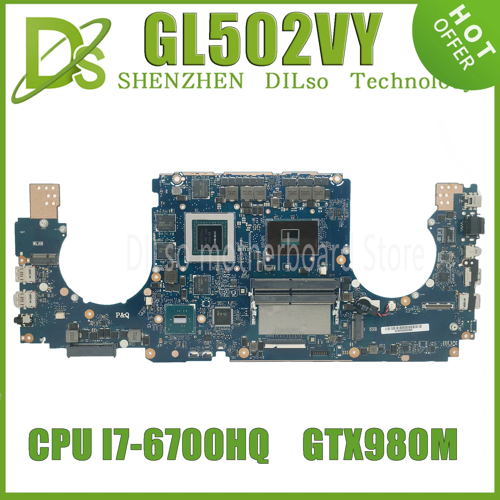 KEFU GL502VY Laptop Motherboard For ASUS GL502VY GL502V  Notebook Mainboard With/i7-6700HQ CPU GTX980M-4G/8G GPU 100% Working