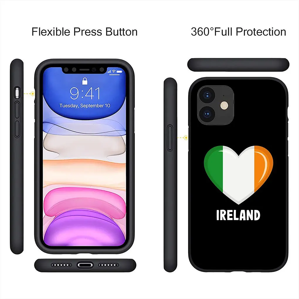 Ireland Irish Flag Cover Phone Casing for iPhone 16 15 14 13 12 Pro X XR XS Max 8 7 Plus + 15+ SE Soft Case