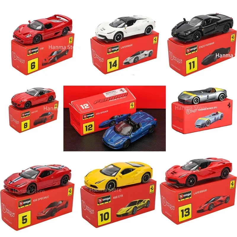 Bburago 1:64 Ferrari SP1 458 ENZO F40 F12TDF SF90, серия моделей автомобилей, детские рождественские игрушки в подарок для мальчиков