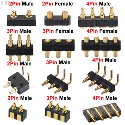 Cltgxdd 1PCS Male Female Pogo Pin Connector Pogopin Battery Spring Loaded Contact SMD DIP Needle PCB 2 3 4 Pin 2.54mm Pitch