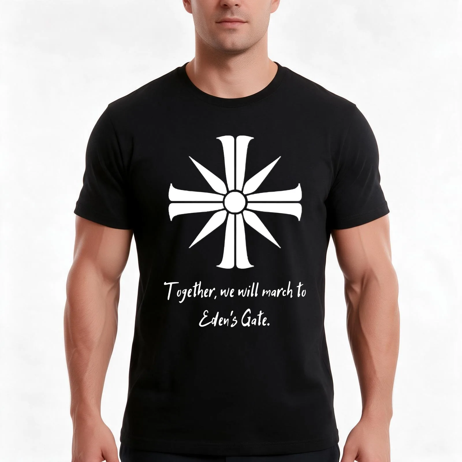 Edens Gate T-Shirt, Summer Casual Cotton Tee, Oversized Streetwear Tops, Vintage Graphic Print, Loose Fit Short Sleeve