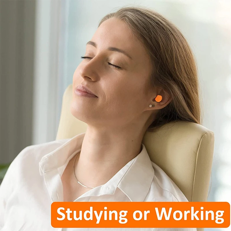 10Pairs Soft Orange Foam Ear Plugs Tapered Design Noise Reduction Sound Insulation for Travel And Sleep