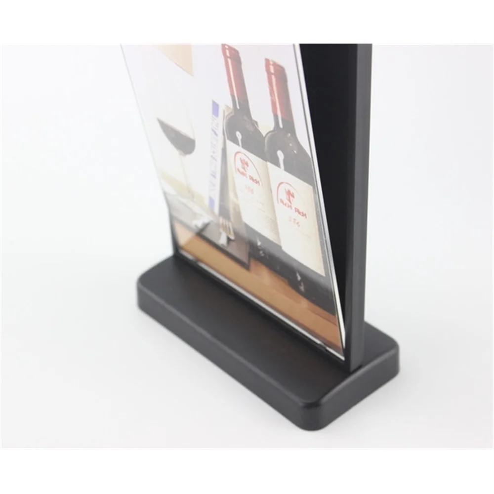 Uhoo Double Size Sign Holder Label Tag Fram T Table Desktop Signage Stand Poster Banner Frame Advertising Display Rack Pop