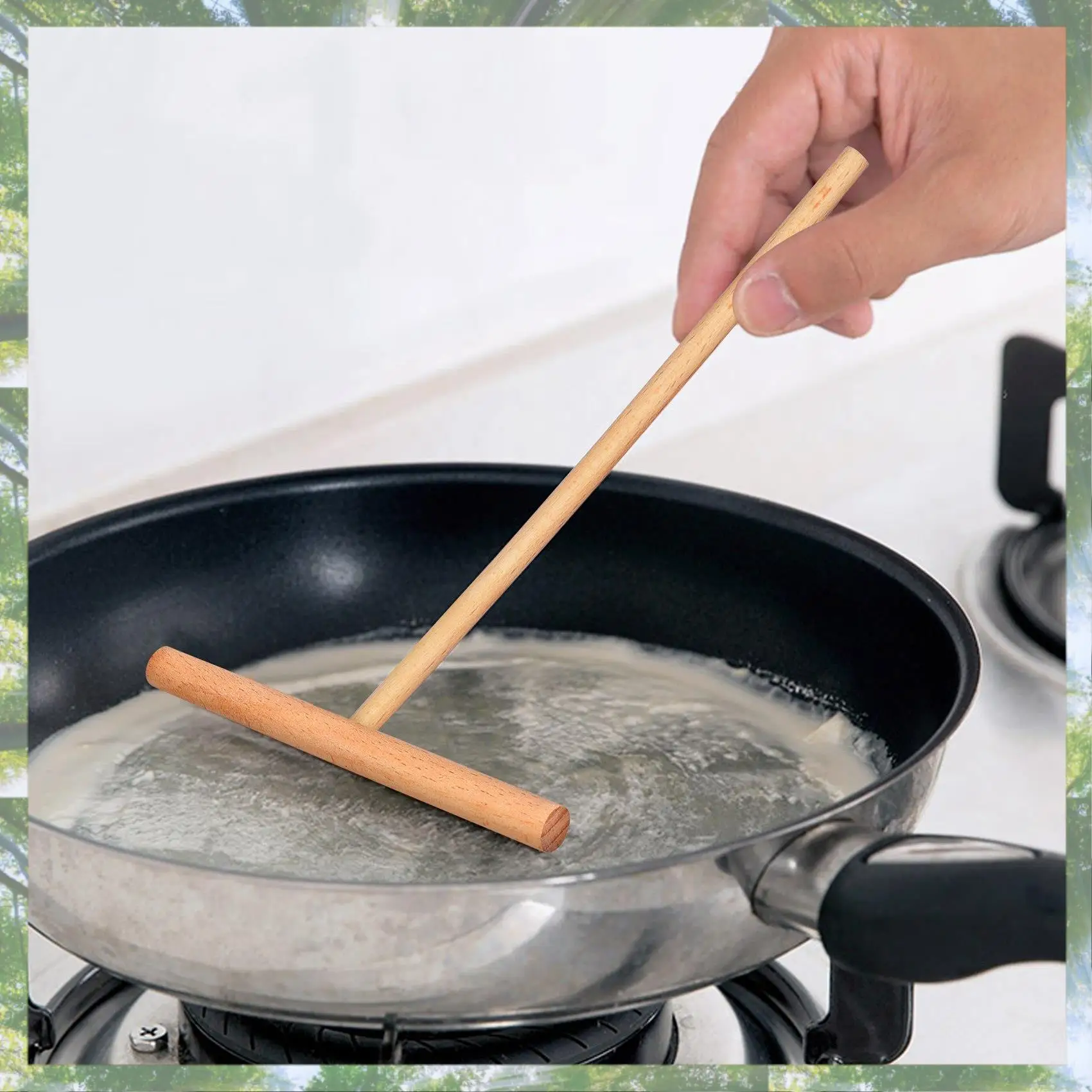 

2025 Trend 2Pcs Pancake Cooking Utensils Wooden Crepe Spatulas And Spreader Set -Tortilla Rake Batter Spreading Tools Kitchenwar