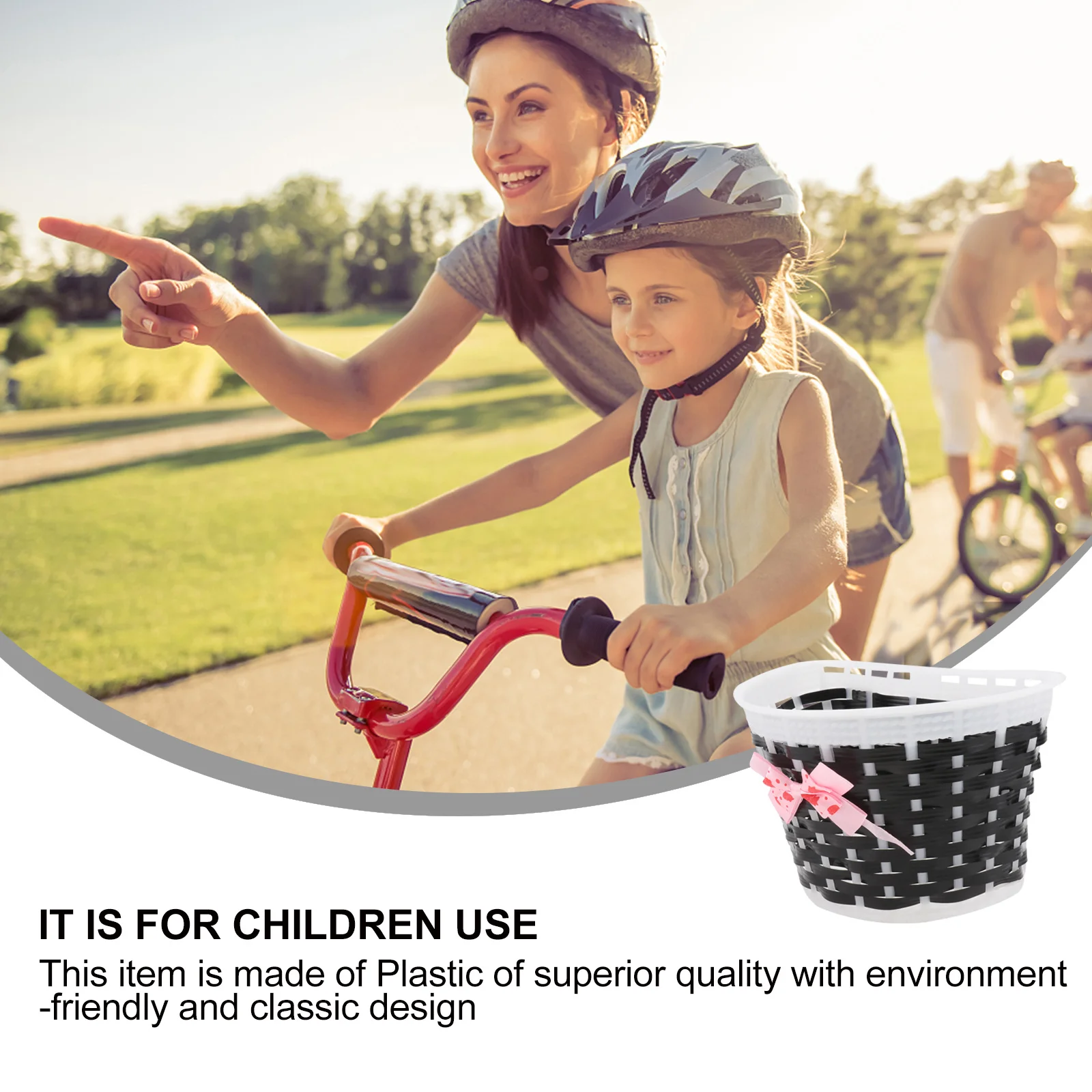 

Accessories Scooter Bike Basket Woven Baskets Pink and Bell Plastic