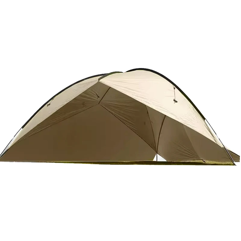 Imagem -02 - Outdoor Large Space Triangle Sunshade Camping Tent Beach Sunscreen Toldo Canopy Tour Tarp Multiple Family Shelter 3walls