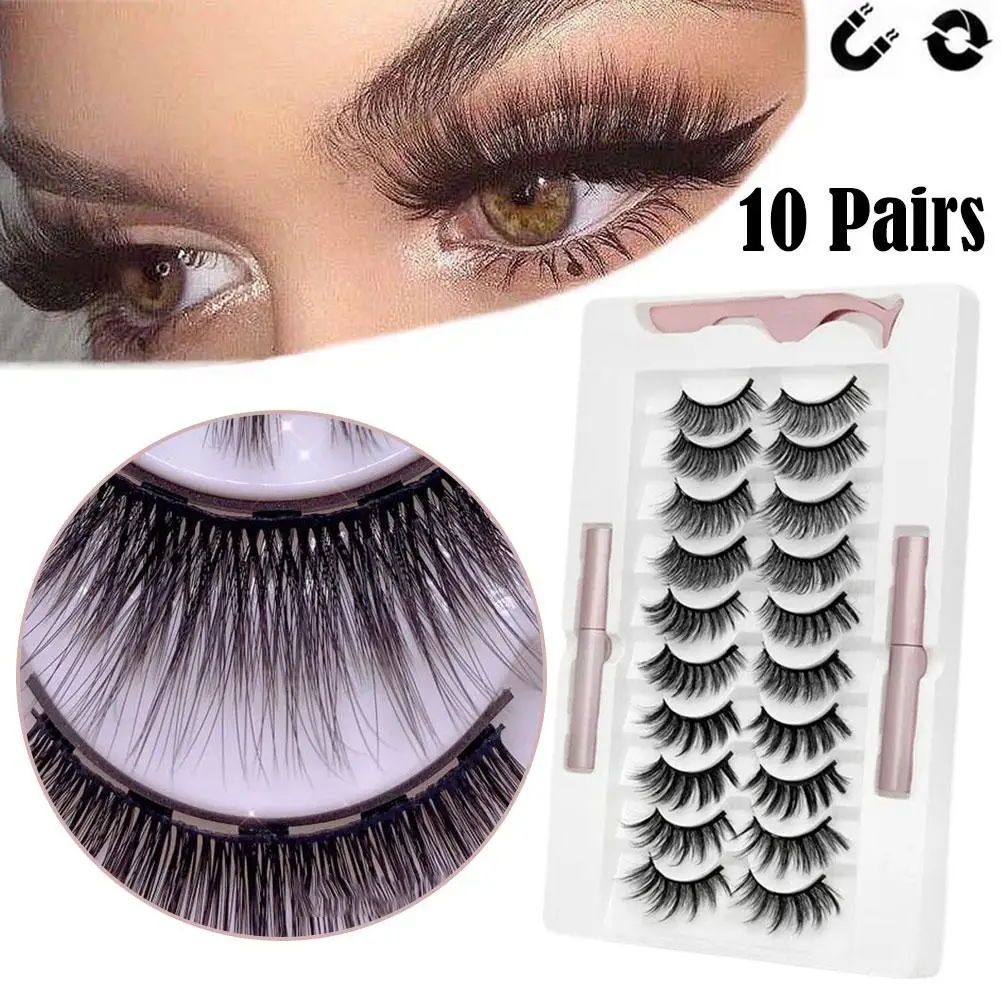 Magnetic Eyelashes 3D Magnetic Lashes Natural False Handmade Tools Extension Makeup Magnet Long Eyelashes Lashes Lasting Ey H1R1