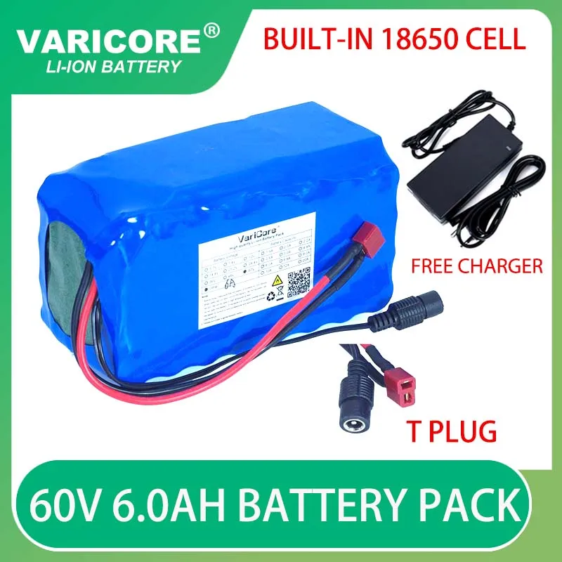 

Genuine 60V 16S2P 6Ah 18650 Li-ion Battery Pack 67.2V 6000mAh E-bike Electric bicycle Scooter with 20A discharge BMS 1000Watt