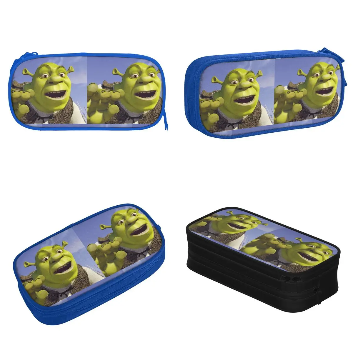 Shreks-estuche de lápices de dibujos animados para niñas y niños, bolsa de almacenamiento grande para estudiantes, estuche de cosméticos para la escuela