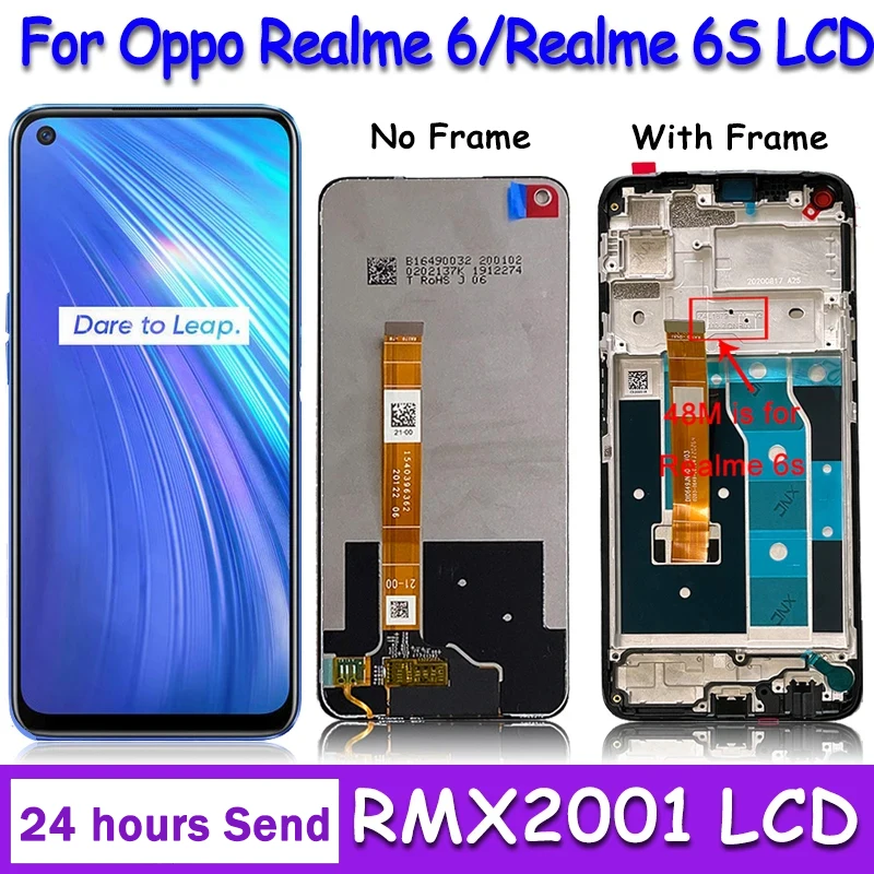 

6.5"inch For Oppo Realme 6S RMX2002 LCD Display Touch Screen Digitizer Assembly For Realme 6 RMX2001 LCD Replacement Parts