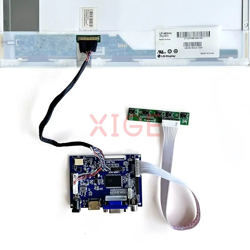Para LP156WH3 (TL)(S1)/(TL)(S2)/(TL)(S3)/(TL)(SA) WLED VGA + 2AV 40-Pin LCD Panel LVDS 1366*768 Display Control Card Kit
