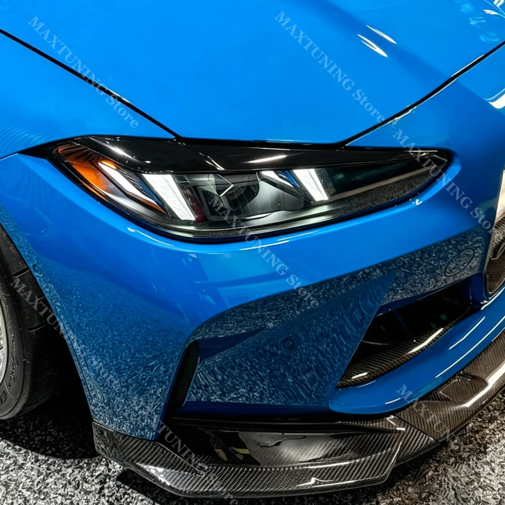 

For BMW M3 G80 G81 M4 G82 G83 CS Competition 2021-2026 Pair Car Headlight Eyebrow Cover Front Spoiler Eyelids Sticker Tuning