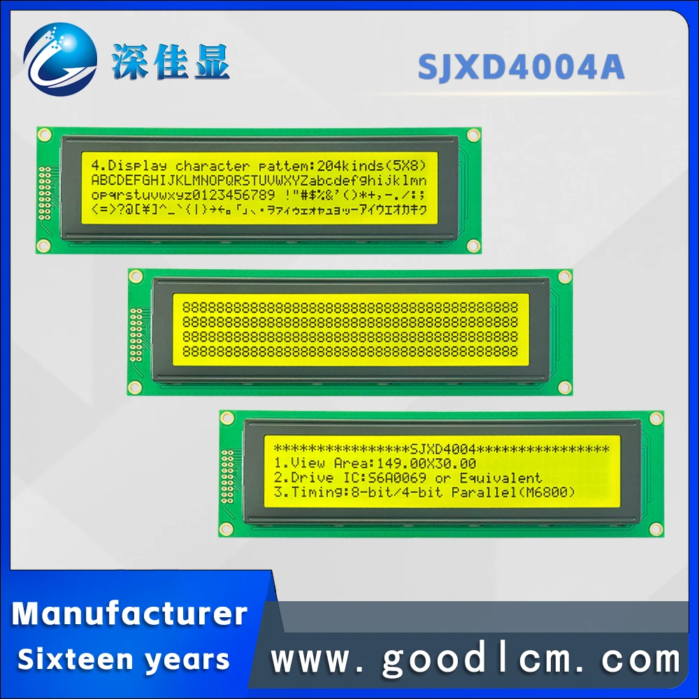 low price Large size characters display module SJXD4004A STN Yellow Positive 40X4 dot matrix display AIP31066 drive