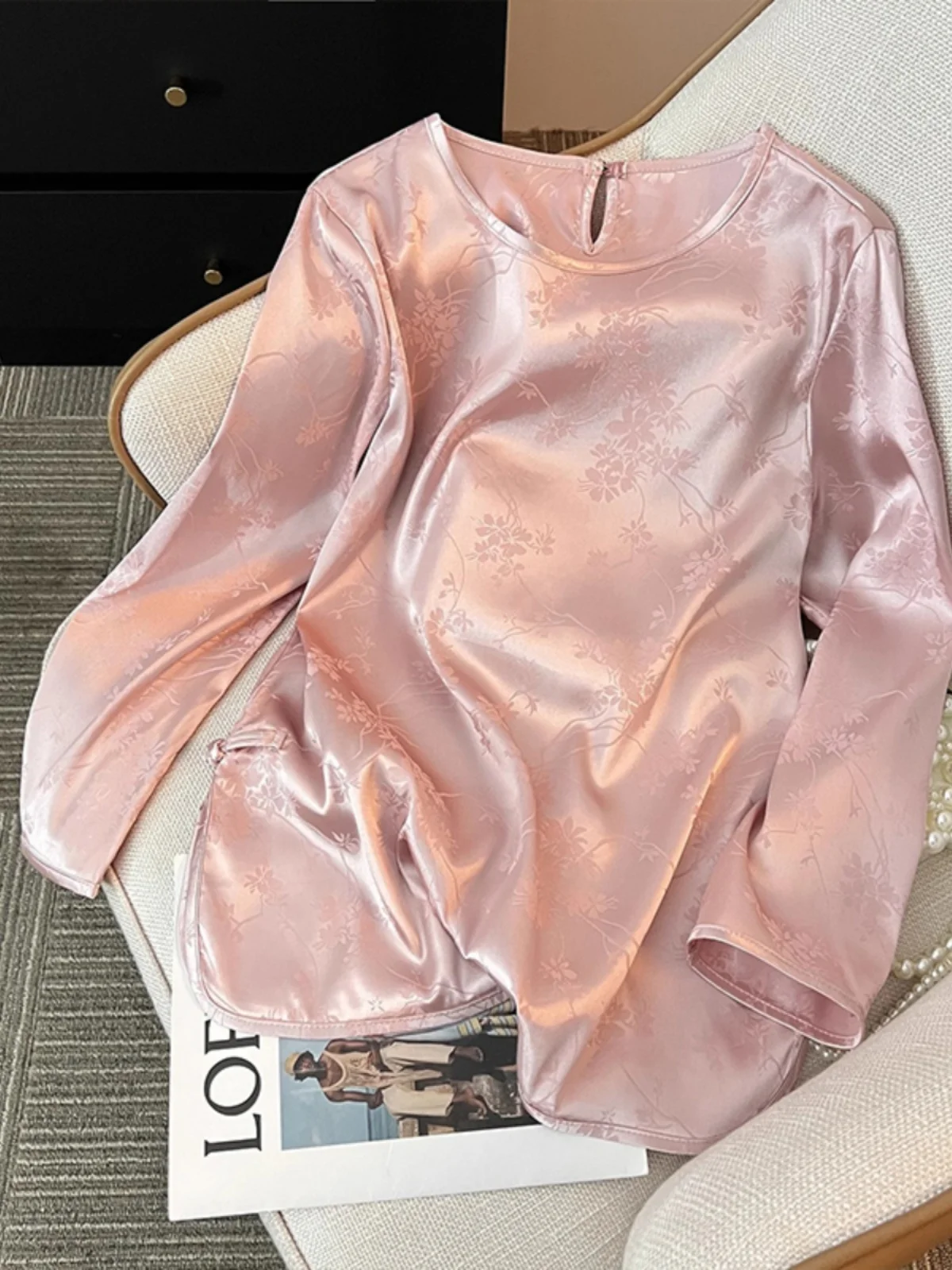 

Ele Китайский Sle Атласная Цветочная Вышивка irt Женская Весна Лето Европейский Sle Ретро Национальный Свет Высокий ...