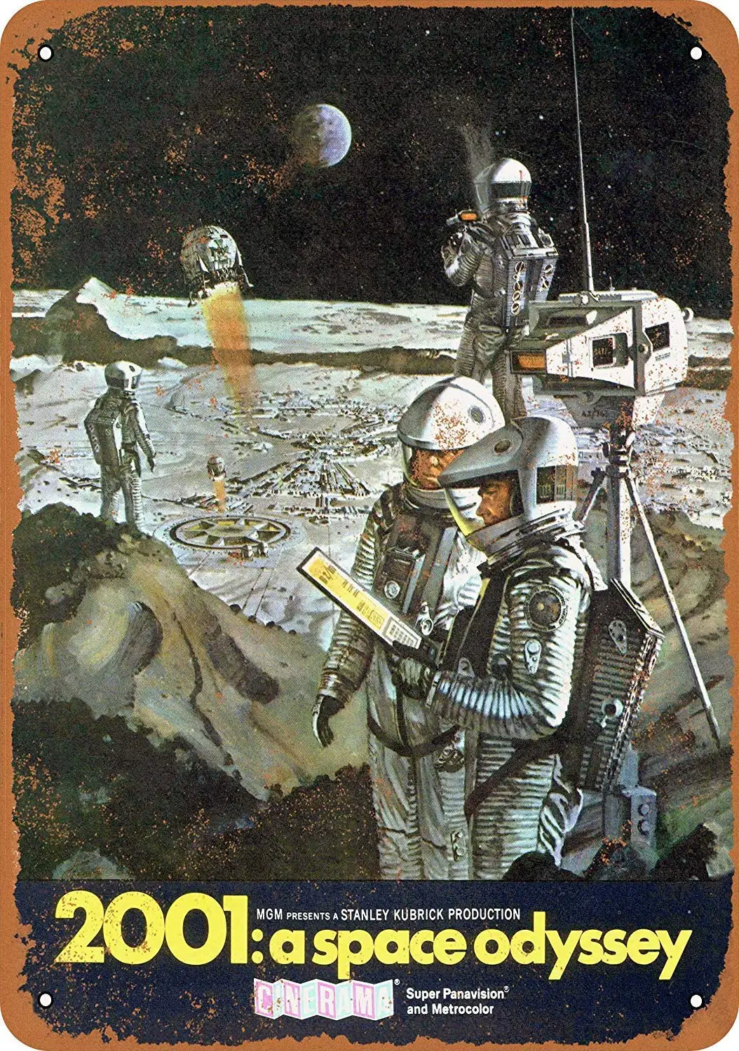 Isaric Tin Sign 1968 2001 A Space Odyssey - Vintage Metal Sign 8 x 12 Inches