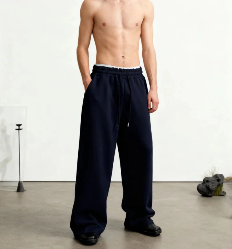 

Spring Autumn Men Sweatpants European Fashion Sportswear Drawstring American Style Straight Loose Casual Trousers Sweatpants