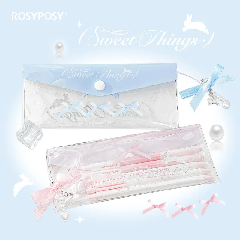 Lovely Pencil Case for Girl Transparent Visiable Lace Style Stationery Storage Bag Kawaii Photocard Organizer Student Supplies