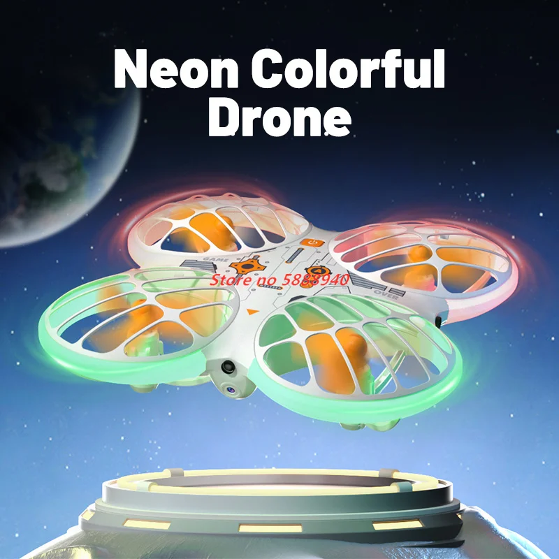 Mini Neon Light  Drone Wifi Fpv 4k Wide Angle Camera Foldable Obstacle Avoidance Quadrotor Aerial Photo Drones Neon Light Toys