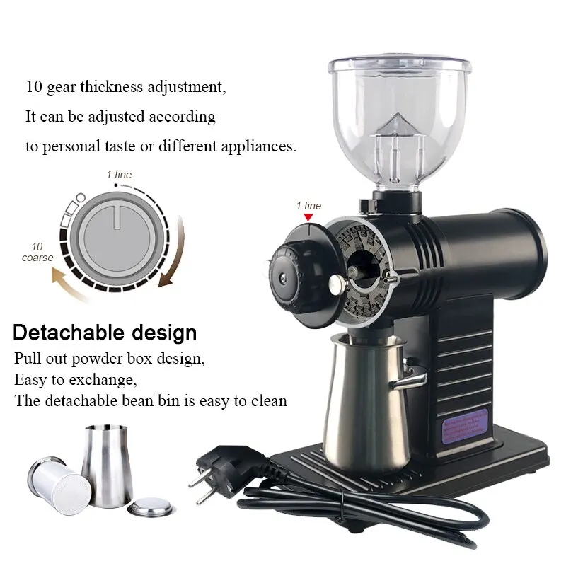 220V Kitty electric coffee grinder blade espresso machine grinder pulverizer automatic detachable 10 file grinder