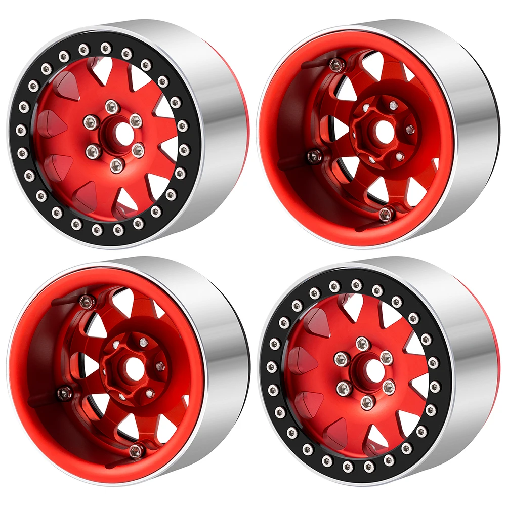 AXSPEED 4 Stück CNC-Aluminium 2,2 Beadlock-Felgennabe für 1/10 Axial SCX10 90046 Wraith 90018 TRX4 TRX6 D90