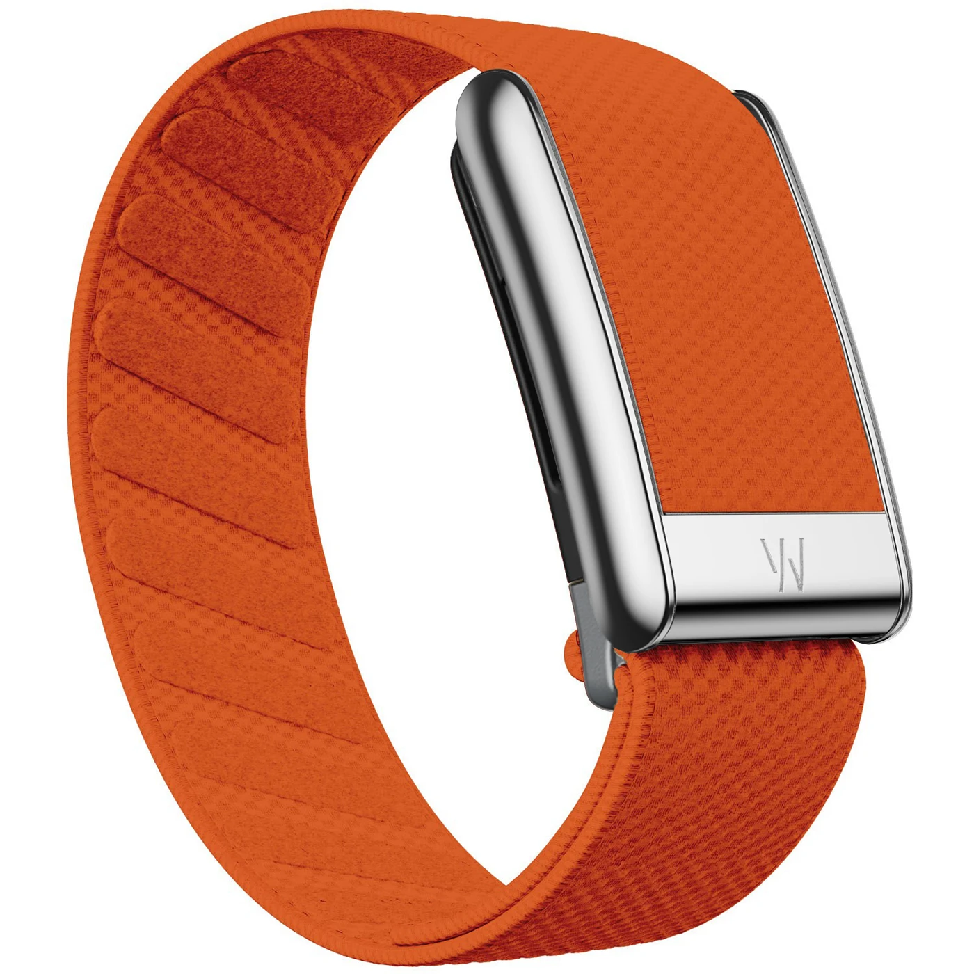 Whoop 5.0/PEAK/LIFE nylon sportband met zilveren metalen frame en lettergravure
