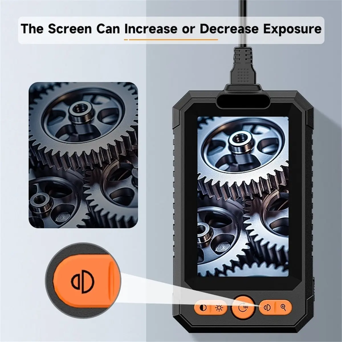 5m 4.3" Screen Industrial Endoscope Camera HD 1080P 8mm 2600mAh Battery Waterproof Borescope for Pipe Insepction