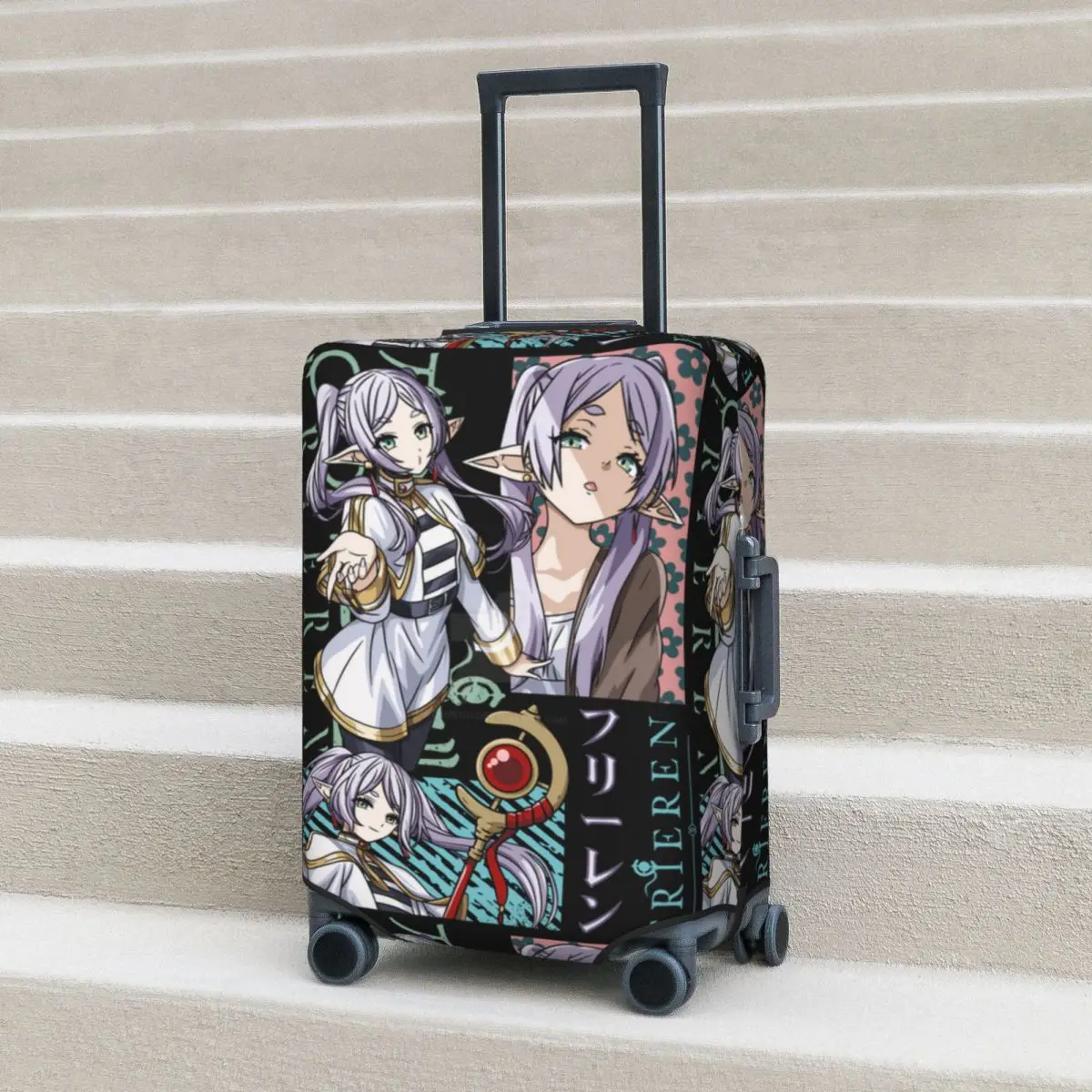 

Frieren Beyond Journey's End Suitcase Cover Travel Flight Strectch Luggage Accesories Protection