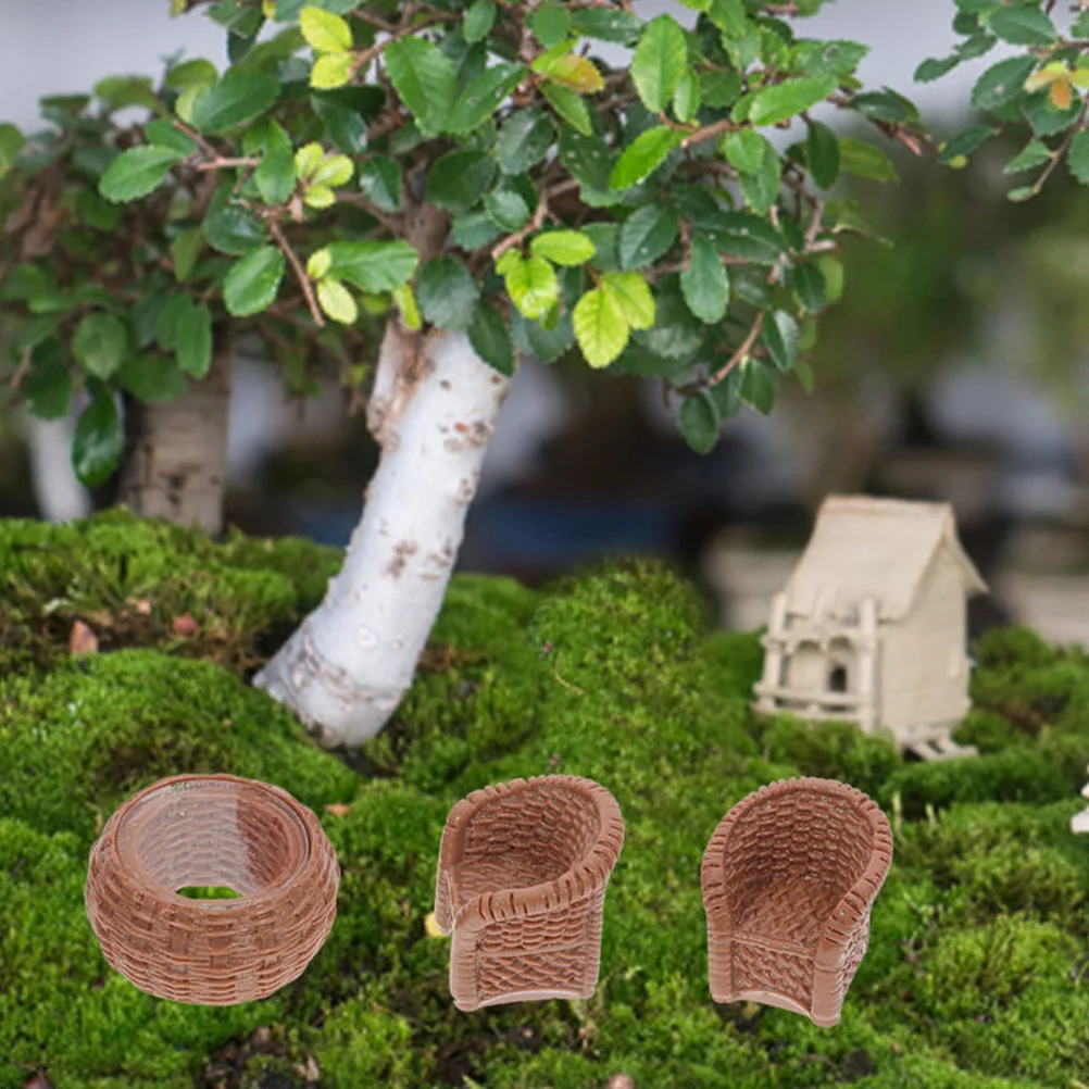 

Miniature Fairy Garden Furniture Set 3D Resin Accessories For Dollhouse Micro Landscape Decoration Small Wooden Bench