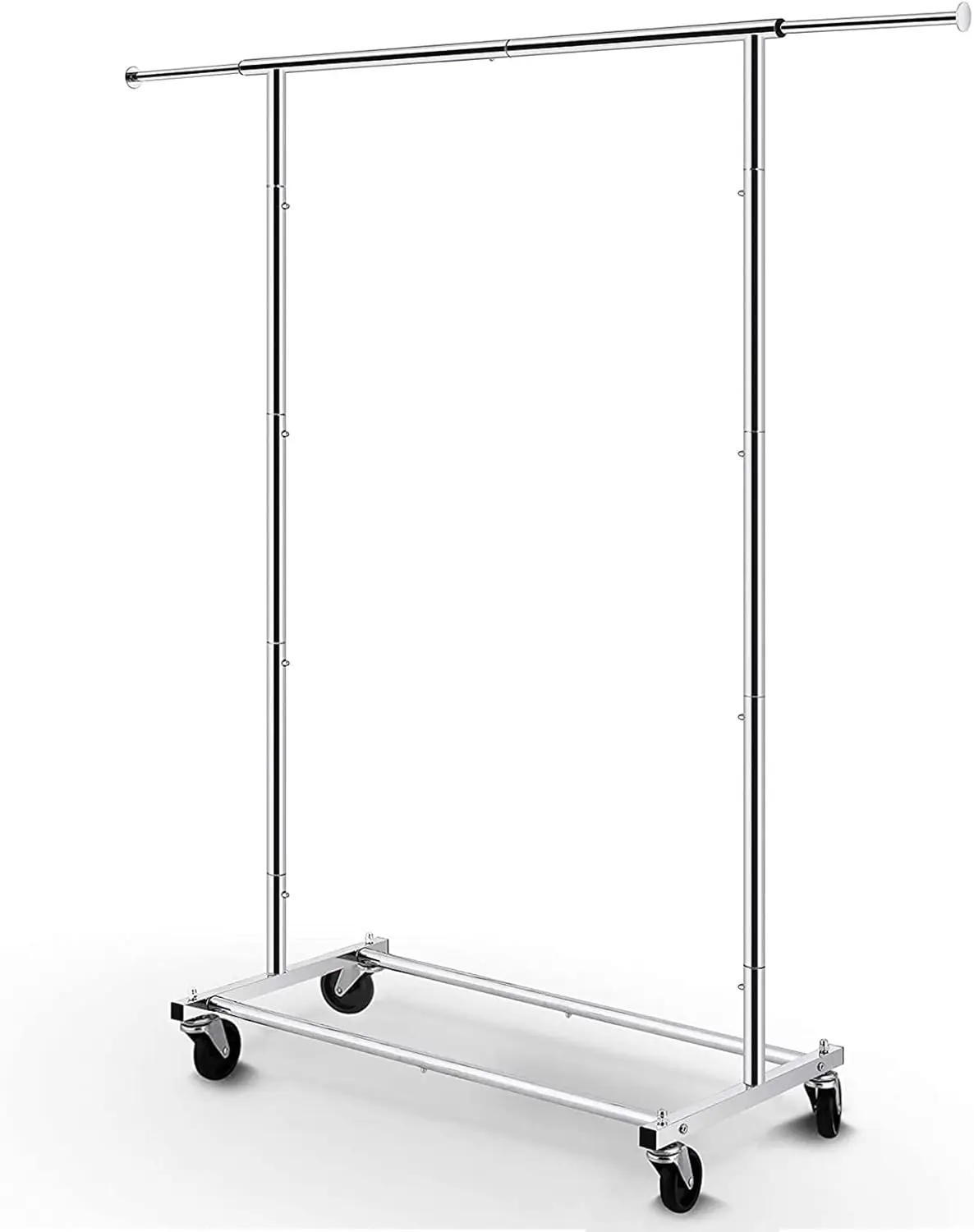 

Standard Rod Clothing Garment Rack, Rolling Clothes Organizer on Wheels for Hanging Clothes, Chrome