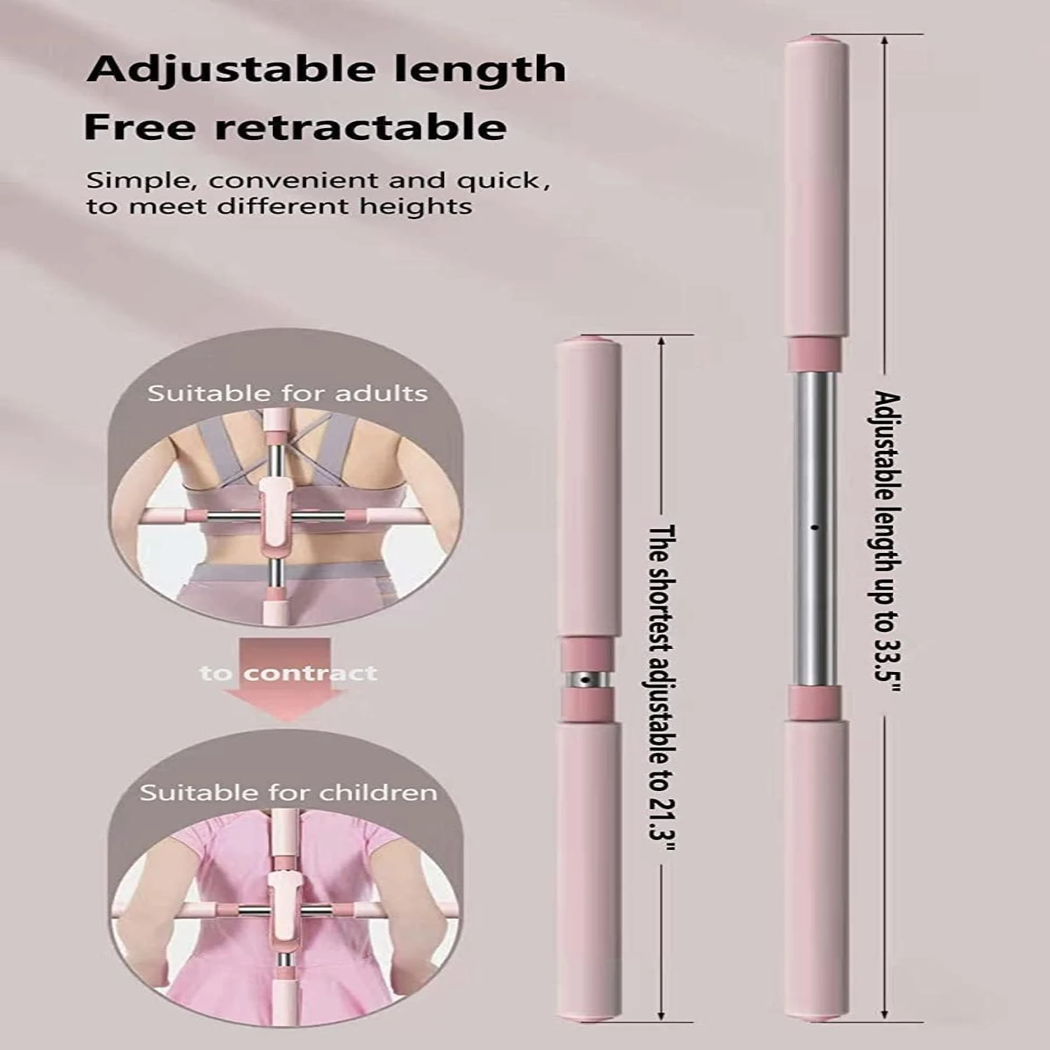 

Adjustable, Portable Yoga Sticks for Shoulder and Back Correction- Improve Posture, Enhance Flexibility! Open Shoulder Beauty an