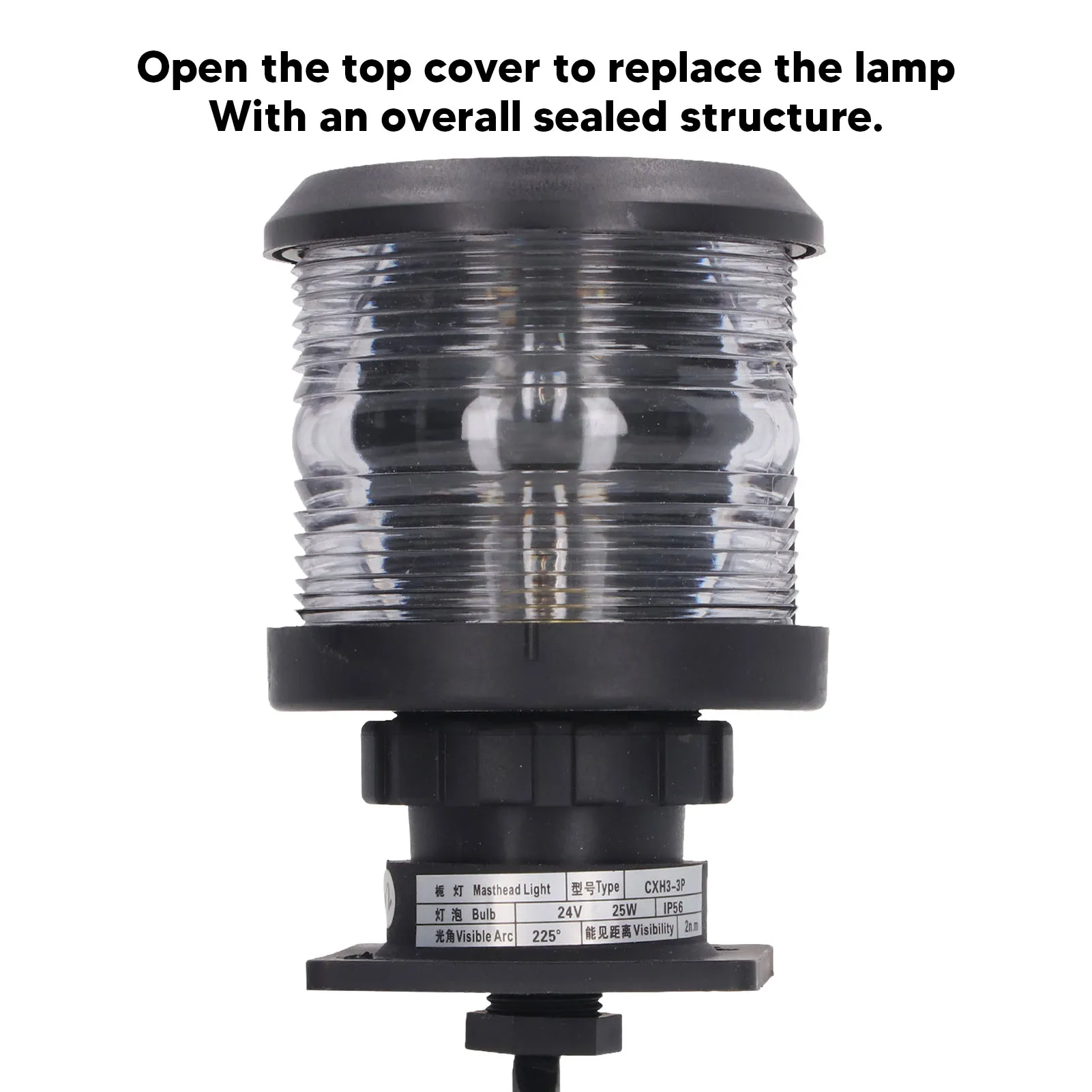 25W LED Marine Navigation Bootslicht 2n.m Sichtbarkeit Allround IP56 Wasserdichte Masthead Decklampe Marine LED Masthead Licht