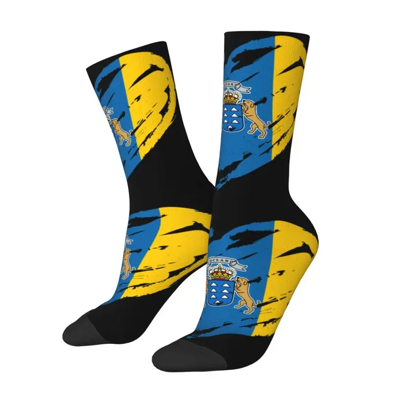 أنا أحب جزر الكناري العلم رجل طاقم الجوارب للجنسين Kawaii علم اسبانيا الربيع الصيف الخريف الشتاء اللباس الجوارب